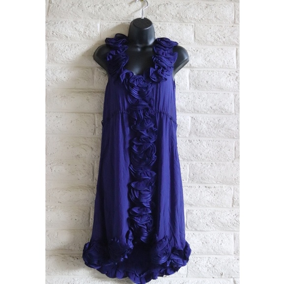 Yoana Baraschi | silk ruffle blue dress wedding